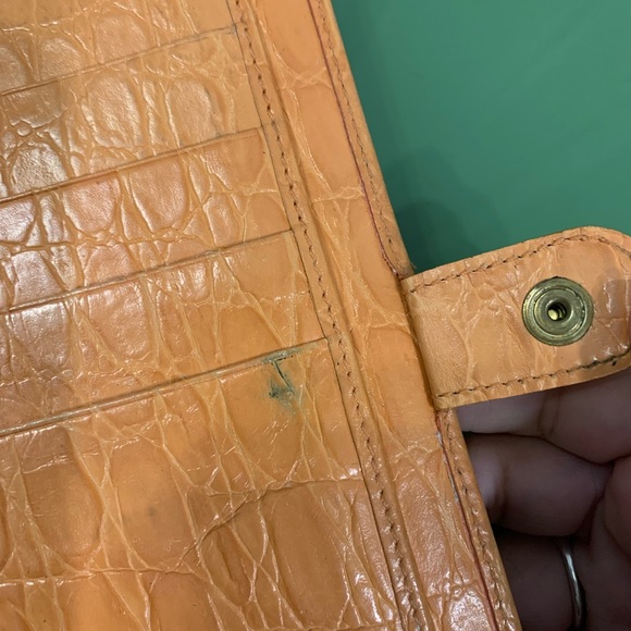 Salvatore Ferragamo Orange Leather Vara Ribbon Bifold Wallet - Picture 5 of 13